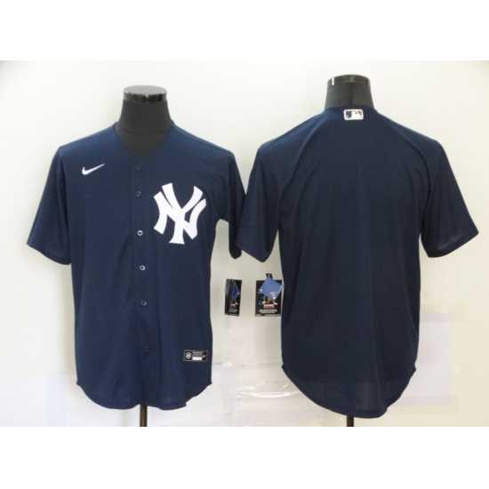 Men%27s Nike New York Yankees Blank Navy Blue Alternate Stitched Baseball Jersey
